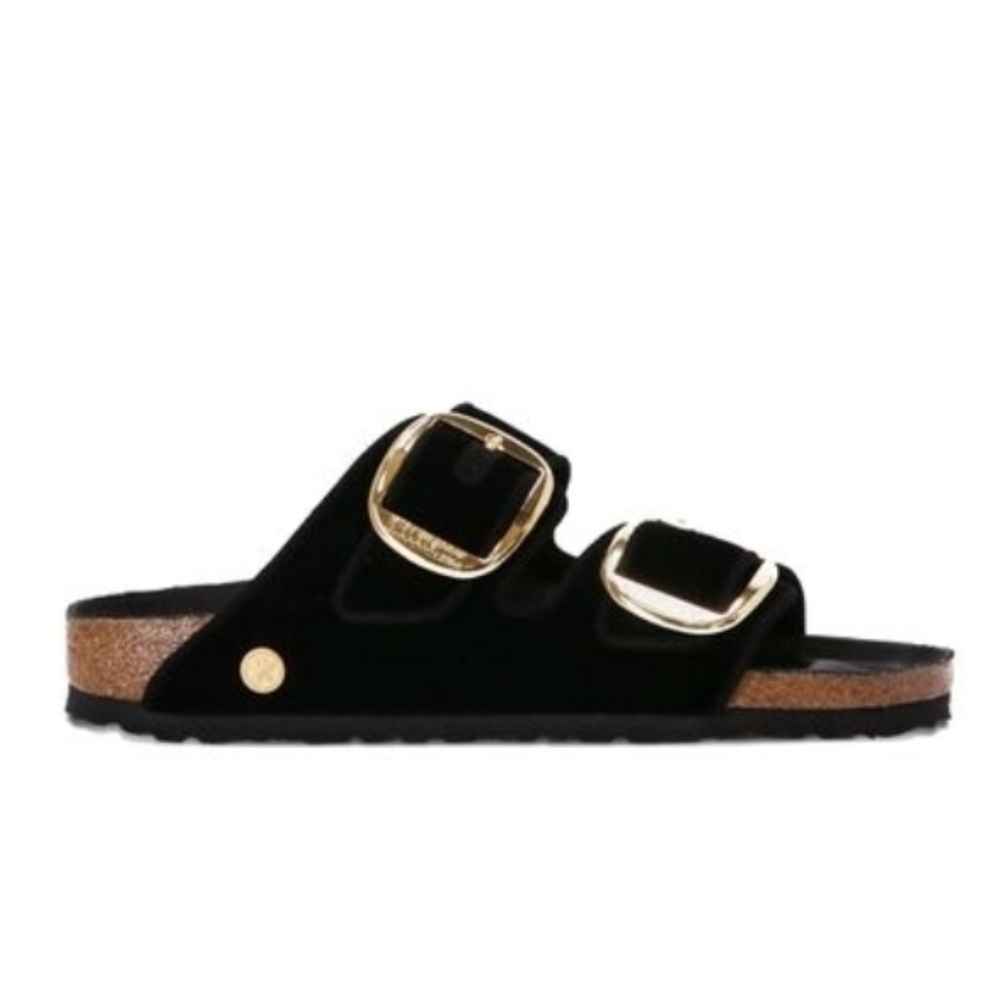 Birkenstock Arizona Big Buckle Rivet Black Velvet Exquisite Narrow Size 36